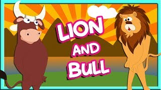 Aesops Fables Cartoon  The Lion And The Bull  English Kids Stories  Tuk Tuk Tv English [upl. by Auhoj457]