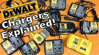 Dewalt Battery Chargers Explained for 12v 20v and 60v Flexvolt [upl. by Hnad]