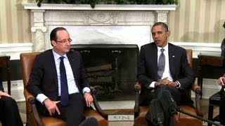 President Obamas Bilateral Meeting with President Francois Hollande of France [upl. by Naujaj602]