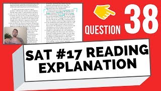 SAT 17 April 2019 QAS Reading Explanations Question 38 [upl. by Jahdai]