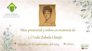 Misa presencial y online en memoria de Lida Zabala Clavijo [upl. by Gathers]