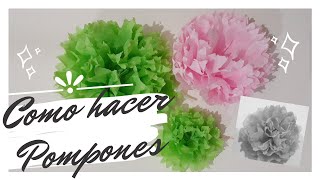 Como Hacer Pompones de Papel Crepe Para Centro de Mesa Paso a Paso TutorialPom Poms DIY [upl. by Shriner]