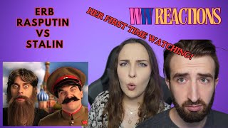 Girlfriend watches THE BEST Epic Rap Battle of History for the first time Rasputin vs Stalin [upl. by Narak]