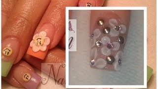 como hacer flores 3d en uñas acrilicas paso a paso  tutorial how to make nail art 3d flowers [upl. by Affer553]