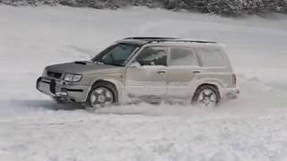 Abusing Subaru Forester S turbo on 20cm of fresh snow [upl. by Herb12]