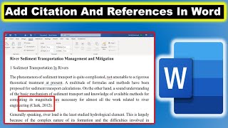 How to add Citations and References using Microsoft Word Adding Citation and References by MS word [upl. by Dulla]