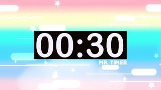 30 Second Timer with Music for Kids Countdown Video HD [upl. by Tiernan]