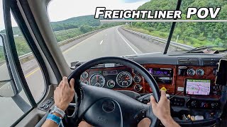 2019 Freightliner Cascadia with 44 Car Trailer  Big Rig POV Driving Review Binaural Audio [upl. by Enilkcaj]