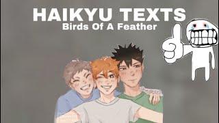 Birds Of A Feather  Haikyu Texts  “Please Put Me In A Medically Induced Coma” pt 2 [upl. by Dnomad657]