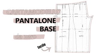 Tutorial CARTAMODELLO PANTALONE BASE SU MISURA da zero  SARA ARMELLIN [upl. by Hsitirb]