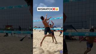 MISMATCH at the Net😮‍💨🔥🏐 beachvolleyball volleyball volleyballworld volleyballplayer spike [upl. by Anuahsar]