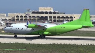 CavokAir Antonov AN12  Malta Int Airport MLA [upl. by Ynoyrb]