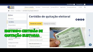 Como emitir a Certidão de Quitação Eleitoral [upl. by Mildrid60]