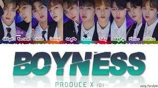 PRODUCE X 101  BOYNESS 소년미 少年美Lyrics Color CodedHanRomEng [upl. by Irved]