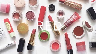 Red Colour Mood  Lipstick Blush Eyeshadow and Accessories  AD [upl. by Stclair]