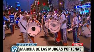 Visión 7 CABA Las murgas anunciaron el Carnaval desfilando por la avenida Corrientes [upl. by Sivahc]