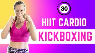 30 MIN HIIT CARDIO KICKBOXING  High Impact No Equipment [upl. by Nnahsal]