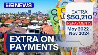 Aussies spending 50k more on average mortgage repayments report finds  9 News Australia [upl. by Attennaej]