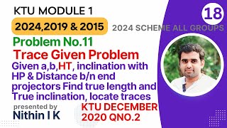 Problem No 11  Horizontal Trace Given  KTU Engineering Graphics 20242019 amp 2015 Scheme [upl. by Mccall]