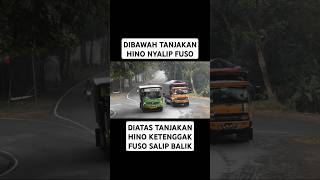 Hino Nyalip Fuso Malah Ketenggak Fuso Nyalip Balik trukfuso trukhino tanjakanbatununggul [upl. by Rebeca798]