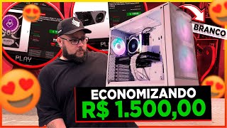 Montamos um PC Gamer BRANCO com Promoção Economizando 1500 Reais [upl. by Ellenahc]