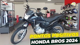 HONDA BROS 160 2024 PONTOS POSITIVOS PREÇO ATUALIZADO E CORES [upl. by Rizas]