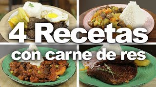 4 Recetas con carne de res  Sabores del Perú [upl. by Nalahs]