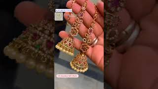 CZ Jhumkas With Mattis for booking contact 6281080007 imitationjewellery bridal viralvideo [upl. by Drugge696]