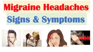 Migraine Headache Signs amp Symptoms Prodrome Aura Headache and Postdrome [upl. by Enneyehs693]