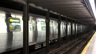 NYC Subway Manhattan Bound R46 F Train passing 63 Dr [upl. by Akilam]