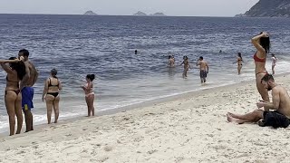 🇧🇷 Sunny day at Ipanema beach Brazil  beach walk 4k [upl. by Airottiv]