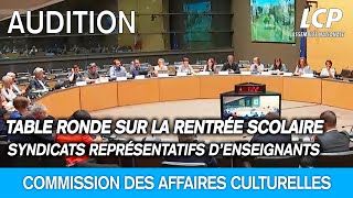 Rentrée scolaire  table ronde avec les représentants des syndicats représentatifs d’enseignants [upl. by Lauritz]