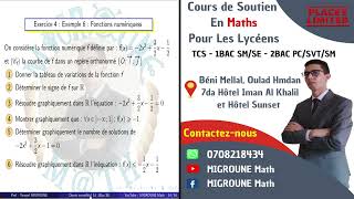 Fonctions numériques — Exercice 4ex 6 — Devoir de maths — 1BAC SE [upl. by Eitsud337]