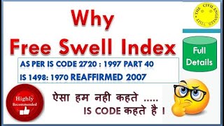 Free swell Index I How to determine free Swell index of soil I Full Details I Hindi me As IS CODE [upl. by Lyram]