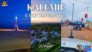 Exploring Kalemie DRC Tanganyika Lake  4K ULTRA HD Video by Drone [upl. by Annaeiluj]