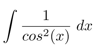 Integral of 1cos2x substitution [upl. by Holms]