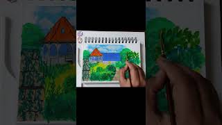 Studio Ghibli Garden short version painting art gouachepaint [upl. by Myo]