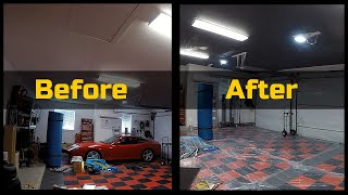 Ultimate Garage Remodel  Painting the Ceiling BLACK [upl. by Almena882]