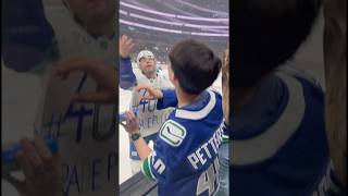 Canucks Vs Kings  I got a puck from Jake DeBrusk canucks nhlnews nhlnetwork jakedebrusk [upl. by Felix635]