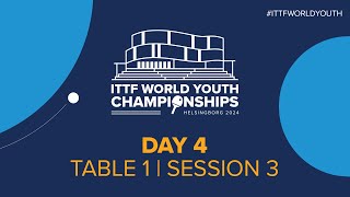 LIVE  T1  Day 4  ITTF World Youth Championships 2024  Session 3 [upl. by Lilith255]