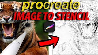 Any image to stencil procreate tattoo quick tip [upl. by Annaegroeg448]