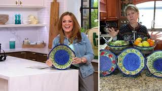 Lidias Polish Pottery HandPainted Large Pasta Bowl on QVC [upl. by Rambert256]