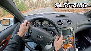 2007 Mercedes Benz SL55 AMG  Supercharged V8 German Roadster POV Binaural Audio [upl. by Aldon]