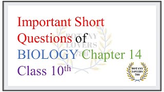 Biology Class 10 chapter 14 important short questions [upl. by Battat]