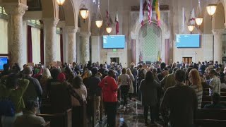 Protesters disrupt LA City Council meeting amid scandal [upl. by Kelby]