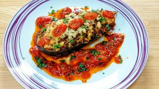 Vinete la cuptor umplute cu carne tocata de vita  Beef Stuffed Eggplant [upl. by Aduh694]