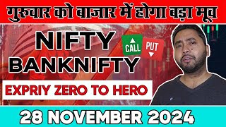 Nifty Prediction for Tomorrow  28 November 2024  Nifty Bank Prediction Thursday  nifty [upl. by Ytisahcal]