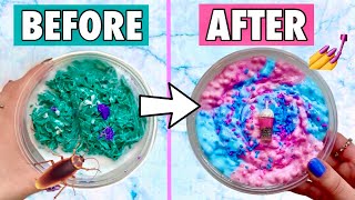 Fixing My WEIRDEST SLIMES 😱😳  Slime Makeover How to Make Slime DIY [upl. by Anastasie]