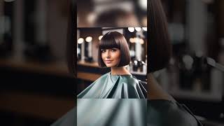 Women Short Bob Blunt haircut with BangsFringe bobhaircuts haircut hair hairstyle bluntbangs [upl. by Harneen]