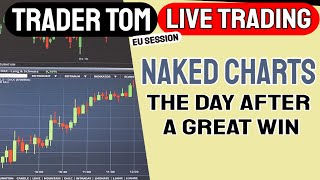 Trader Tom Live Trading  Naked Charts [upl. by Idihc651]